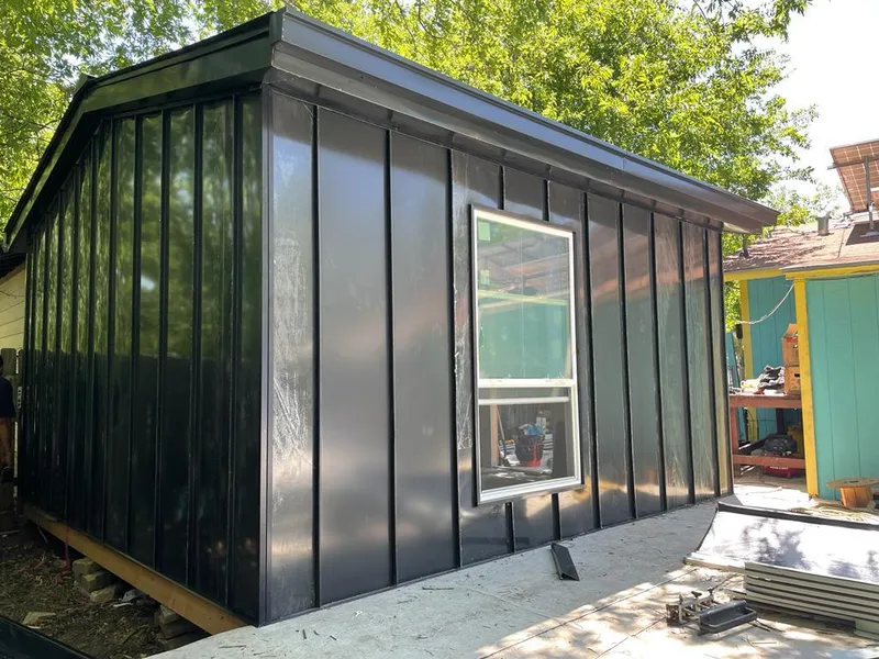 Black standing seam metal wall panels for Metal Roof Installation in Steelton